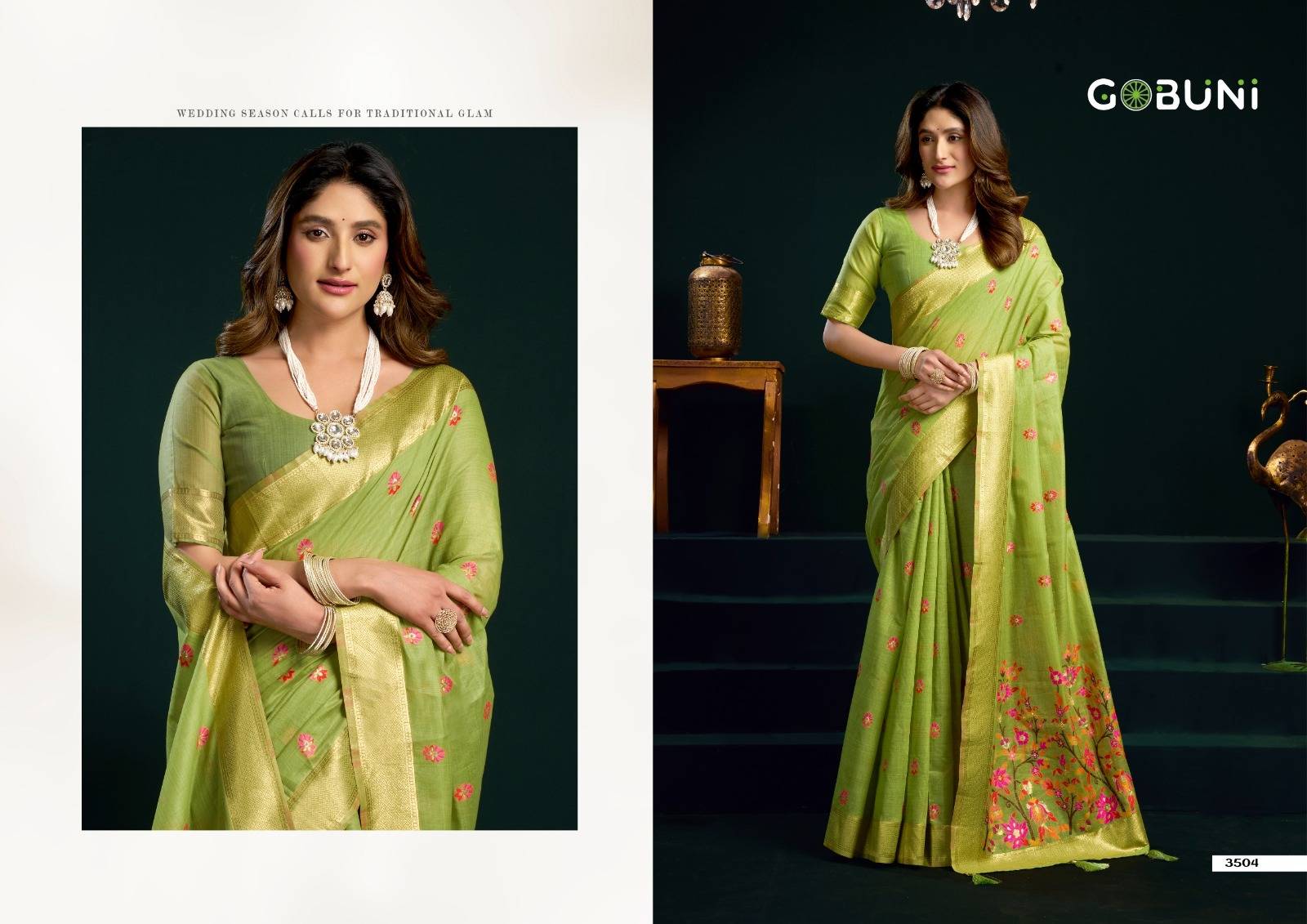 SIYA BY GOBUNI 3501 To 3506 Series Indian Traditional Wear Collection Beautiful Stylish Fancy Colorful Occasional Wear Cotton Sarees At Wholesale Price